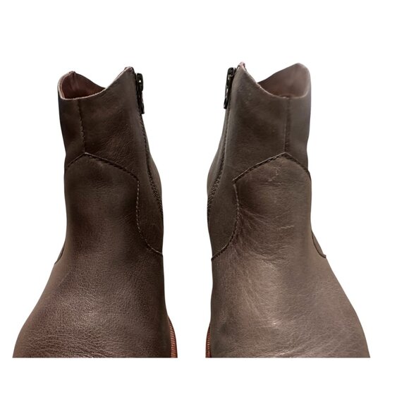 Kork Ease Casper Western Ankle Boots Womens 9 Brown Leather Bohemian Cowgirl Zip - Picture 9 of 14